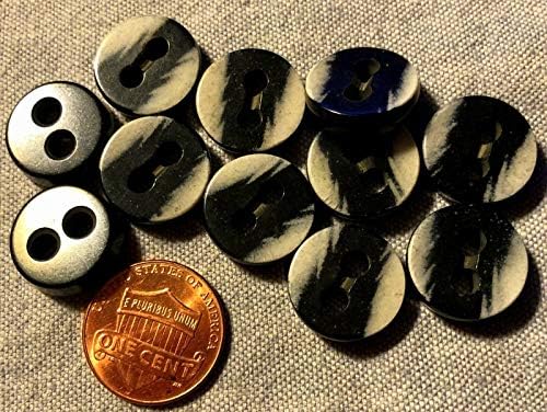 NP-11 Kalın Parlak Siyah Off-Beyaz Plastik Dikmek - Through Düğmeleri Neredeyse 5/8 15mm 9136 - WHM-Düğmeler için Ev El Sanatları,