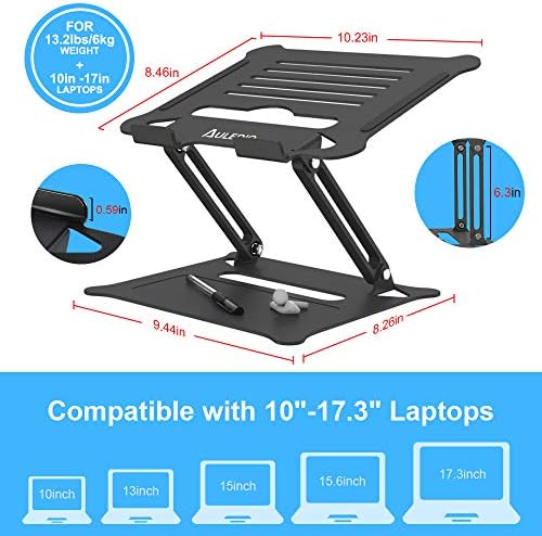 Auledio Laptop Standı, Ergonomik Yükseklik Açısı Ayarlanabilir Taşınabilir Dizüstü Yükseltici, MacBook, Air, Pro, Dell, HP,