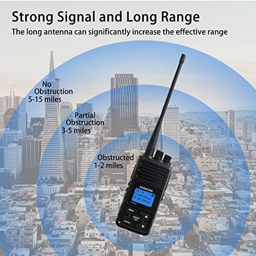 SAMCOM Walkie Talkie Yetişkinler için Uzun Menzilli Iki Yönlü Telsiz Şarj Edilebilir, Ağır UHF Radyolar, 5 Watt Walky Konuşkan