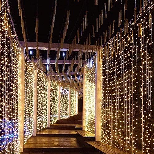 Twinkle yıldız 300 LED pencere perde dize ışık uzaktan kumanda zamanlayıcı ile Noel düğün ev bahçe yatak odası açık kapalı
