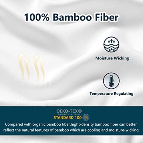 CozyLux 100 % Organik Bambu Yastık Kılıfı Çocuklar için 2 Set Standart / Kraliçe Boyutu Oeko-Tex Bambu Yastık Kılıfı Soğutma