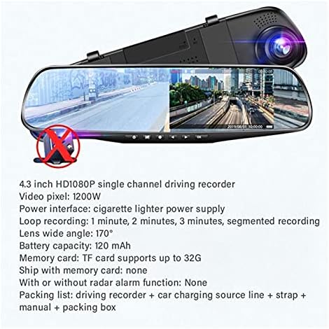 ZEFS -- ESD-4.3 İnç araba dvr'ı Video Kaydedici gece görüşlü araç kamerası Full HD 1080 P Ayna Kamera 170 Geniş Açı araba dvr'ı