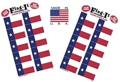 Made in The USA! 2 Paket Bayrak-It Texas Bayrak Çıkartmaları, 100 Teksaslı Etiket Çıkartmaları