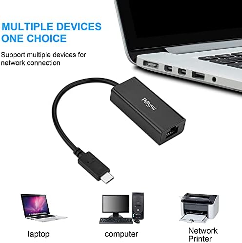 USB C'den Ethernet Adaptörüne RJ45 USB C'ye Thunderbolt 3 Tip-C 10/100 Mbps Ethernet LAN Ağ Adaptörü, MacBook Pro 2020/2019/2018/2017,