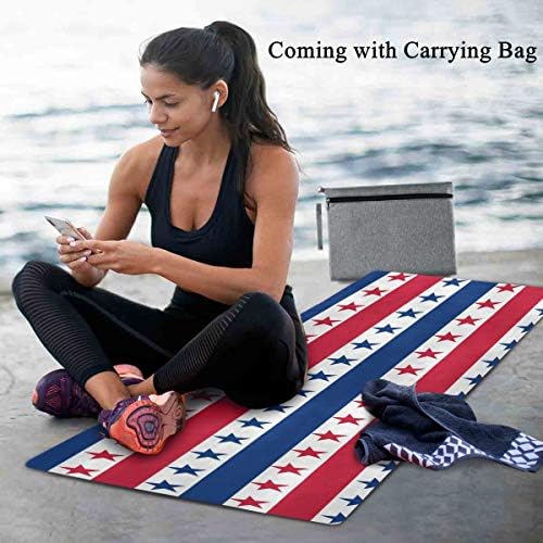 MCHIVER Seyahat Yoga Mat Kaymaz-Amerikan Vatansever Yıldız Katlanabilir egzersiz matı Hafif egzersiz matı ile Çanta Ter Emici