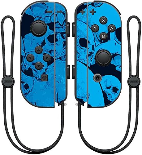 MightySkins Cilt Nintendo Joy-Con Denetleyicisi ile Uyumlu wrap Kapak Sticker Skins Mavi Kafatasları