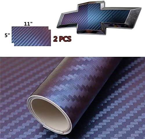 2 adet Karbon Fiber için Chevy Papyon Amblem Yerleşimi Levhalar Ön/Arka Vinil Çıkartması Wrap (Değiştirilebilir Renk Mavi Mor)