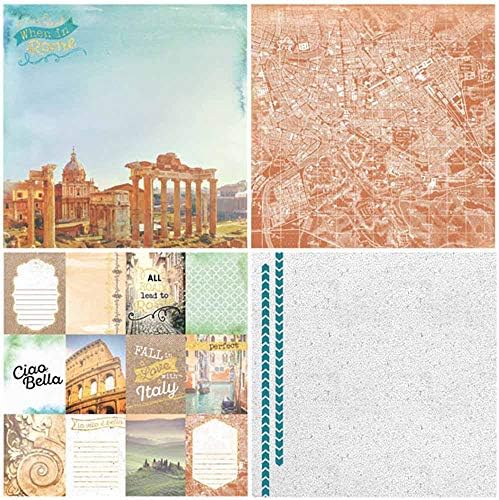 Paper House Productions PP-0077E Discover-Dünya Seyahati 12 x 12 Kağıt Pedi, 48 Sayfa Artı kart stoğu Etiketi