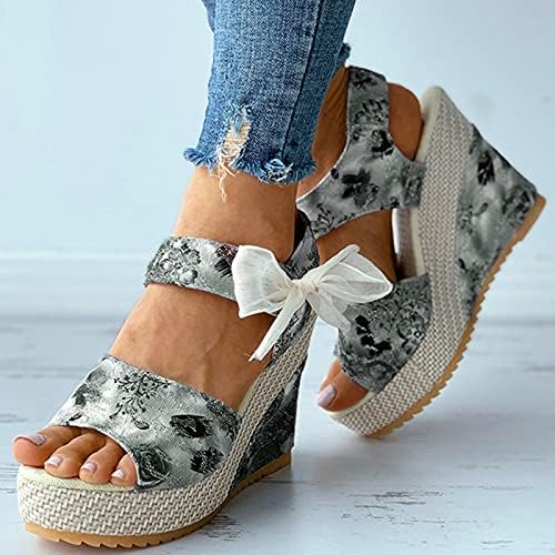 Baralonly Kama Sandalet Kadınlar için Kama Platformu Espadrille Sandalet Burnu açık Roma Ayakkabı Yaz Yüksek Topuk plaj sandaletleri