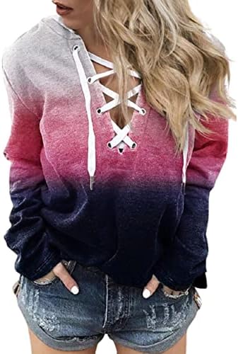 Kadın moda baskı O boyun uzun kollu kapüşonlu Sweatshirt kazak Tops