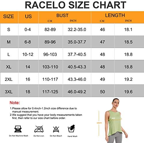 RACELO Egzersiz kolsuz üstler Kadınlar için Yoga Tankı Üstleri Spor Gömlek Atletik Egzersiz Kıyafetleri