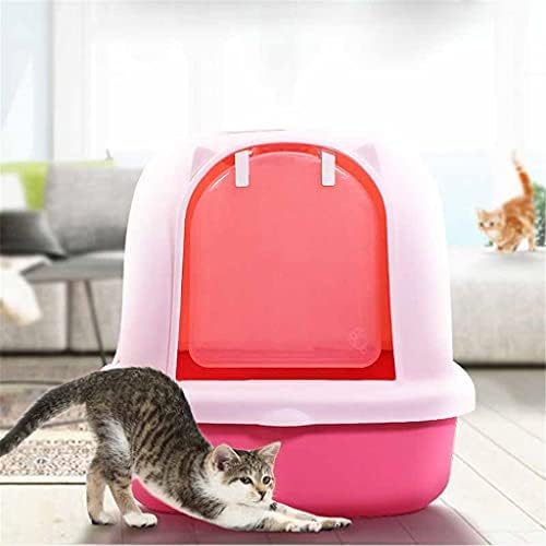 HMKGKJ Tamamen Kapalı Kediler kum kabı Dayanıklı Şişman Kediler Tuvalet Evcil Çöp Havzası Sandbox Iyi Tokluk Sıçrama Geçirmez