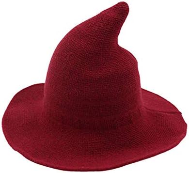 Kadın Cadılar Bayramı Sihirbazı Şapka cadı şapkası süslü elbise Topu Örme Düz Renk Goth Elbise Rahat Sıcak Sivri Kap