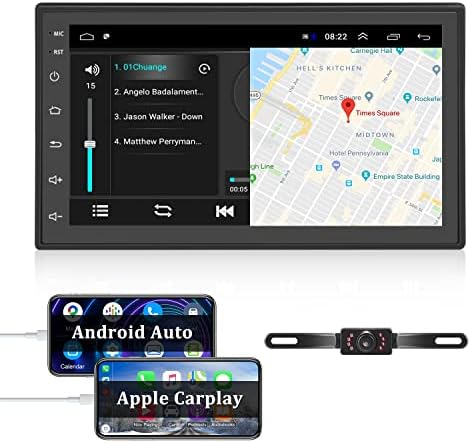 7 inç Çift Din Araba Stereo Android 10.1 Sistemi 2.5 D Dokunmatik Radyo ile Apple Carplay Android Oto Suppport WiFi Bluetooth