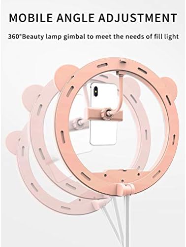 JJWC 10 LED Katlanır Tek Vücut halka ışık Tricolor Selfie Makyaj Fotoğrafçılık Video Canlı Akışı için Standı ile Dolgu ışığı