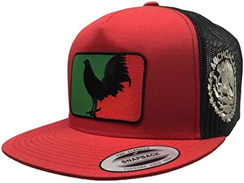 El Gallo Negro de Michoacan Gümüş Logo Federal 2 Logolar şapka kırmızı Siyah örgü