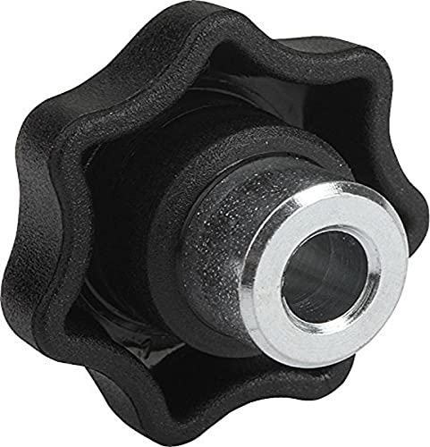 Kipp 06210 - 1CN1 Düz Çelik Burçlu Siyah Termoplastik Raybalı Kör Delikli Yıldız Kavrama, Stil H, İnç, 50 mm Çap (10'lu Paket)