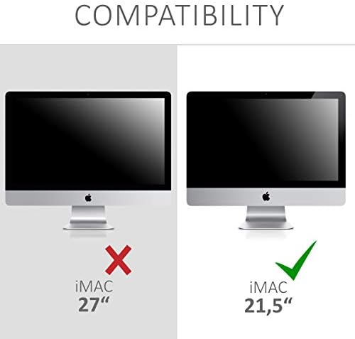 Apple iMac 21.5 ile Uyumlu kwmobile Kapak-Monitör ve Aksesuarlar için 4'ü 1 Arada Kılıf-Koyu Gri