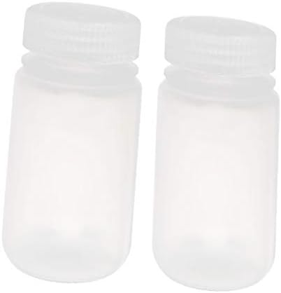 X-DREE 100 ml PP Plastik vidalı kapak Geniş Ağız Silindir Reaktif Örnek Depolama Şişesi Temizle 2 adet(Botella de almacenamiento