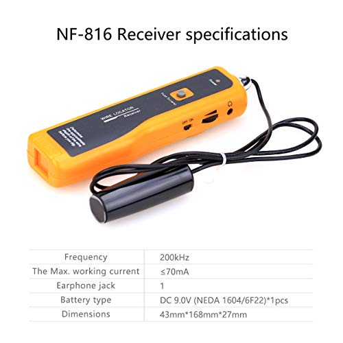 Nf-816 Kablo Tel Bulucu Tracker Metal Borular Elektrik Telleri Koaksiyel Kablo Test Cihazı ile Kulaklık