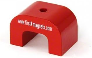 Mıknatıs Uzmanı F4M813 - 1 Büyük Kırmızı Alnico At Nalı Mıknatısı - 11kg Çekme (30 x 45 x 30mm) (1 Paket), 30 x 45 x 30mm