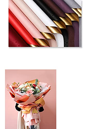 20 Yaprak Yaldızlı Çift Taraflı Iki Renk Inci Kağıt Renk Çiçek Ambalaj Kağıdı, Su Geçirmez Çiçekçi Buket Kağıt, DIY El Sanatları,