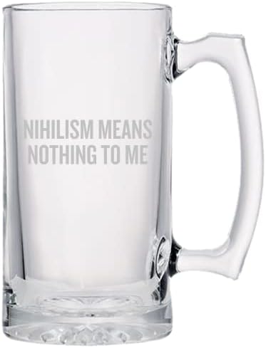 Nihilizm Bira Bardağı - Komik Nihilist Hediye-Felsefe Öğretmeni veya öğrenci Hediyeleri-Nihilizm Benim İçin Hiçbir Şey İfade