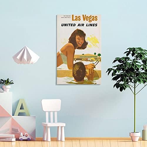 Vintage Poster Las Vegas Havayolları 1958 Duvar Dekorasyon Ev Dekor Posterler ve Baskılar Duvar Kağıdı Duvar art12x18inch (30x45