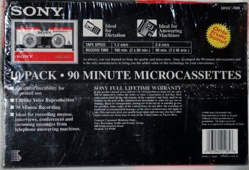 Sony 10'lu Paket 90 Dakikalık Boş Mikro Kasetler 10MC-90B