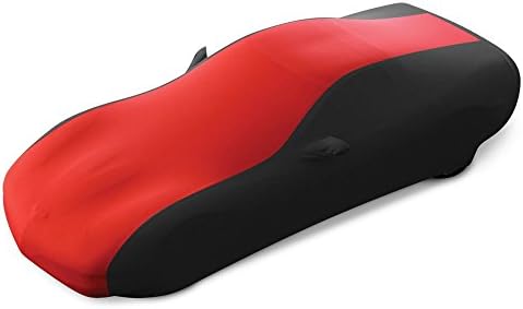 1997-2004 C5, Z06 Corvette Ultraguard Streç Saten Kapalı Araç Örtüsü: Spor Serisi (Kırmızı / Siyah)