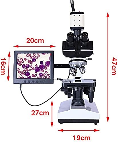 SHYPT Profesyonel Lab Biyolojik HD trinoküler Mikroskop Zoom 2500X + USB Elektronik Dijital CCD Kamera + 8-inç LCD