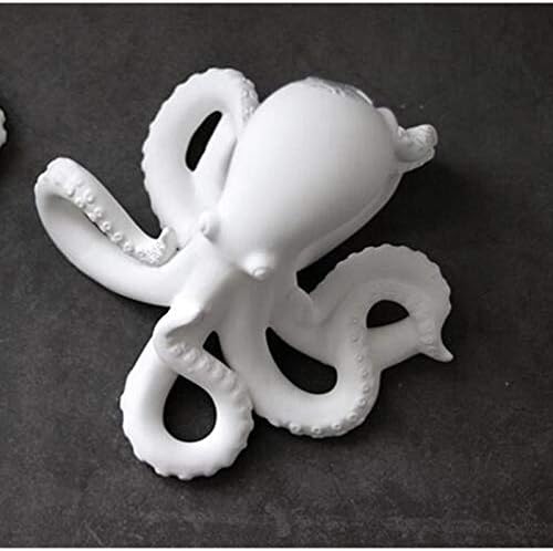 SHJDLSB Collectiblesculpture Süsler Künt Lehçe Beyaz Tüm Porselen Sırsız Ahtapot Modelleme Seramik Süsler doğum günü hediyesi