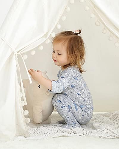 Owlivia Erkek Bebek Kız Uyku ' N Oyun, Zip Ön Kaymaz Ayaklı Uyuyan Pijama