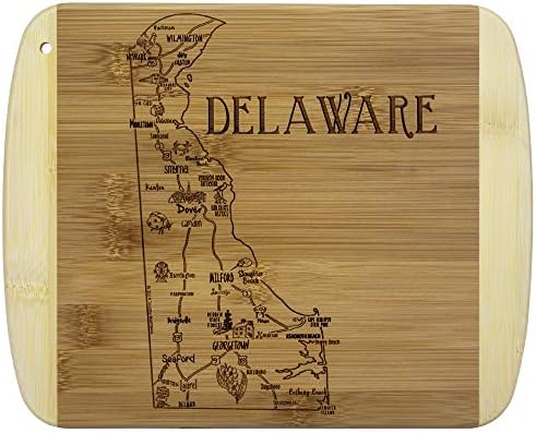 Tamamen Bambu Bir Dilim Hayat Delaware Eyaleti Servis ve Kesme Tahtası, 11 x 8.75
