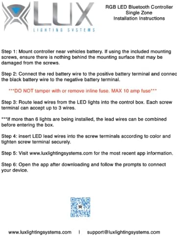 LUX Bluetooth RGB LED Kaya Işık Renk Değiştirme Denetleyicisi, Bir ışık Bölgesi