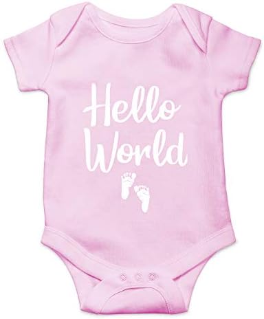 CBTwear Merhaba Dünya - Yenidoğan Eve Dönüş Kıyafeti-Sevimli Bebek Tek Parça Bebek Bodysuit