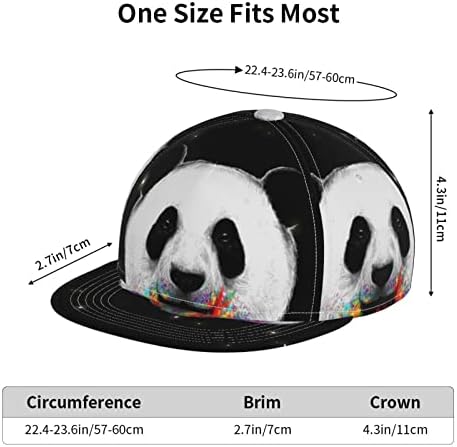 Unisex gökkuşağı Panda kafa 3D baskılı Snapback Hip Hop Düz dil Şapka Ayarlanabilir beyzbol kapaklar için Açık Spor