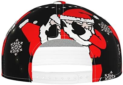 Kinsedy Unisex Noel Dab 3D Baskılı Snapback Hip Hop Düz Dil Şapka Ayarlanabilir Beyzbol Kapaklar ıçin Açık Spor Siyah