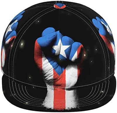 Unisex Porto Riko Güçlü 3D Baskılı Snapback Hip Hop Düz Dil Şapka Ayarlanabilir Beyzbol Kapaklar için Açık Spor Siyah