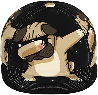 Kinsedy Unisex Dabbing Köpek 3D Baskılı Snapback Hip Hop Düz Dil Şapka Ayarlanabilir Beyzbol Kapaklar ıçin Açık Spor Siyah