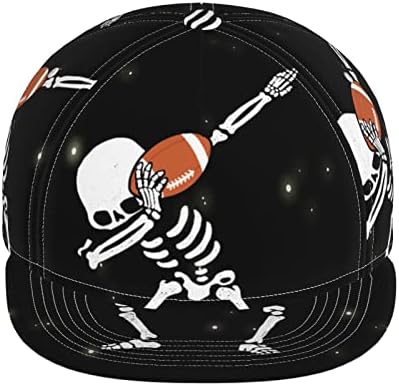 Unisex Dab İskelet Futbol Topu 3D Baskılı Snapback Hip Hop Düz Dil Şapka Ayarlanabilir Beyzbol Kapaklar için Açık Spor Siyah