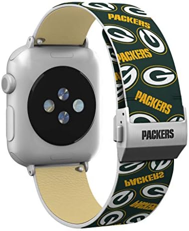 Green Bay Packers Tam Baskı saat kayışı ile Kazınmış Toka ile Uyumlu Apple Watch - 38/40mm Yinelenen