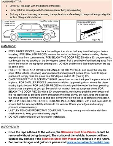 QAA uyar 2008- Chrysler Town & Country 4 Parça Paslanmaz Tekerlek İyi Accent Trim, tam Uzunlukta WQ48895